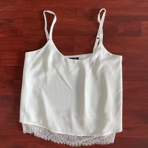Marciano Guess White Camisole Top with Lace Trim Size S